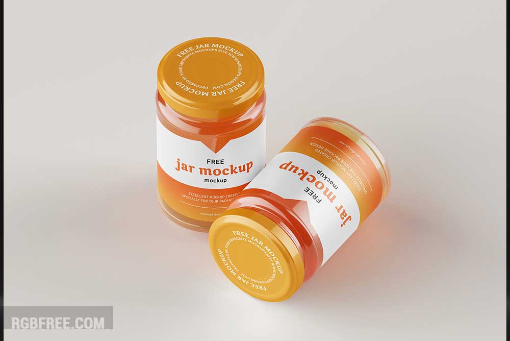 Free honey jar mockup