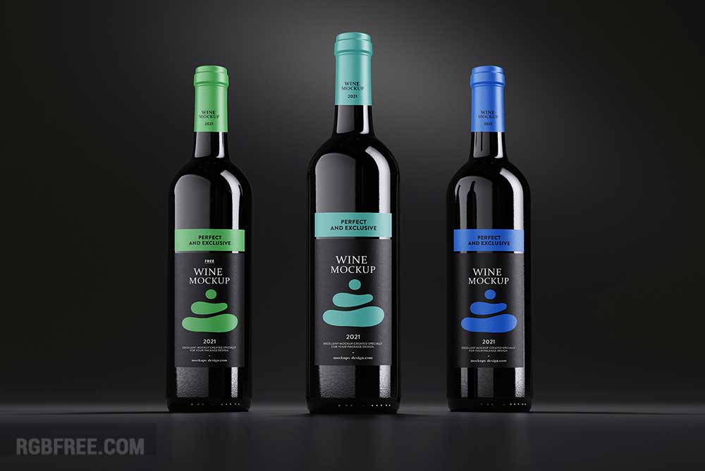 Wine bottles mockup