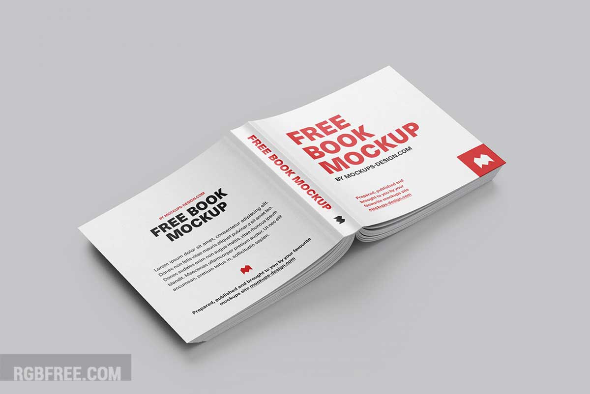 Free book mockup in square format