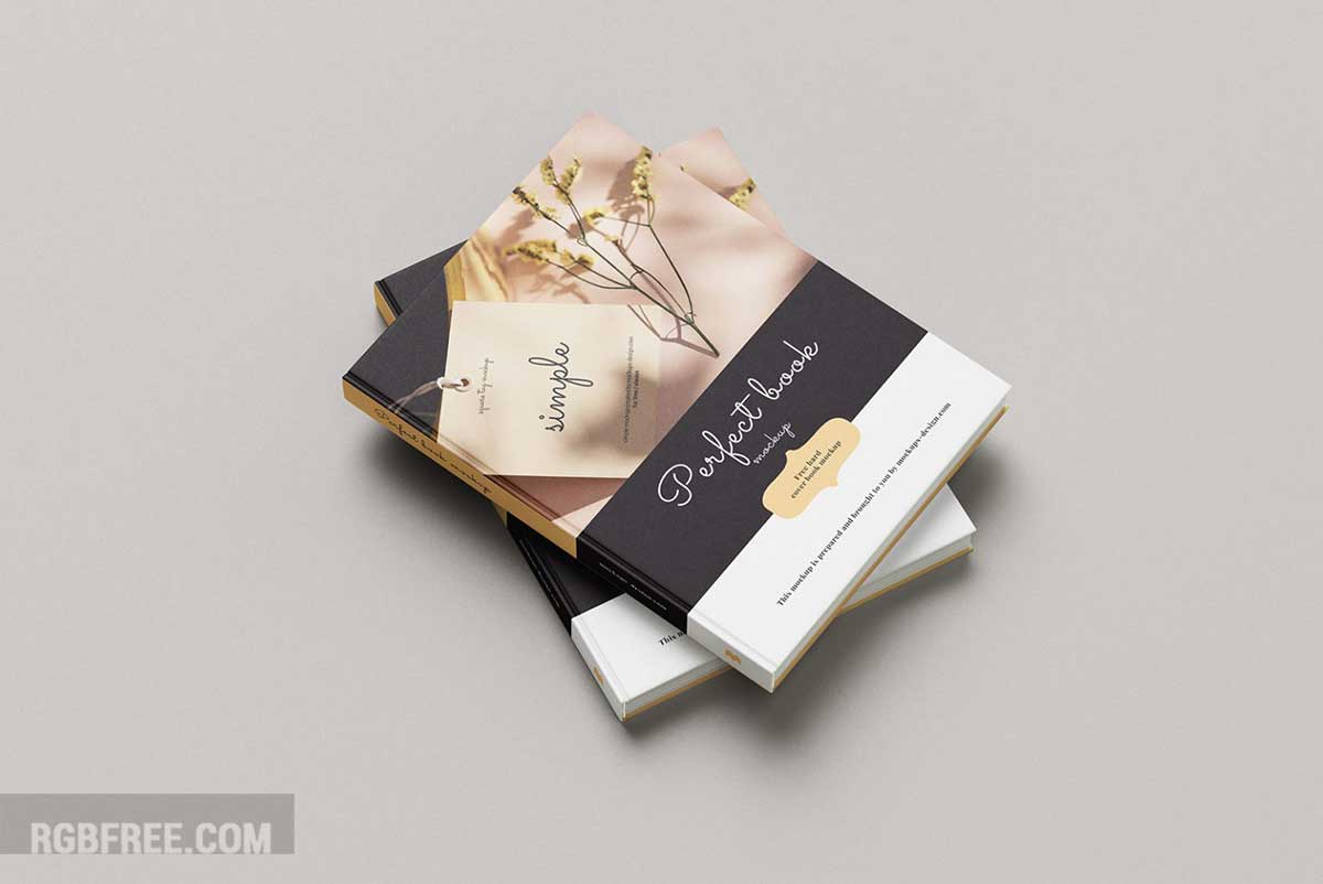 Free hard cover book mockup