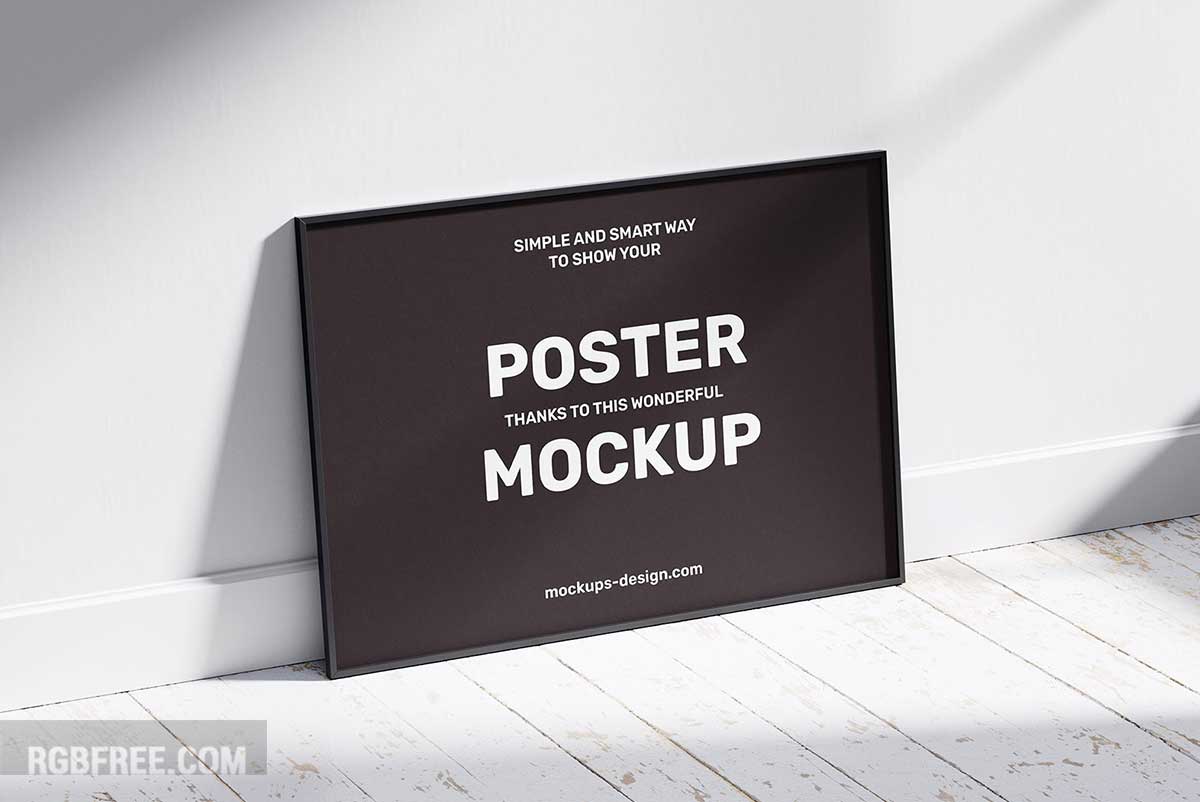 Horizontal poster frame mockup