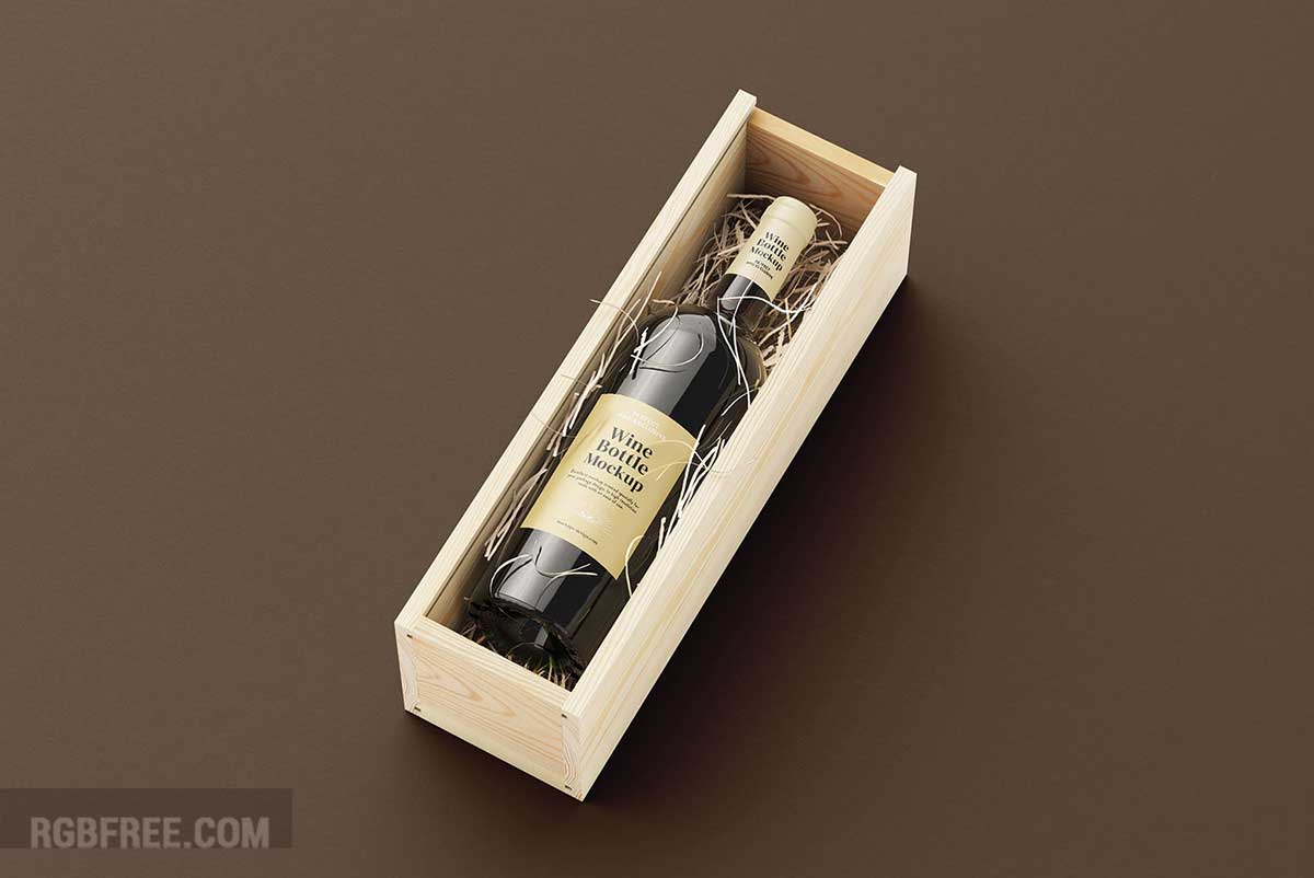 Opened wine box mockup